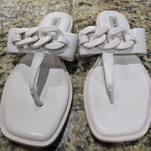Steve Madden White Chain Detail Sandals